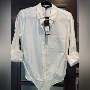 Veronica Beard White button down bodysuit, Size Small